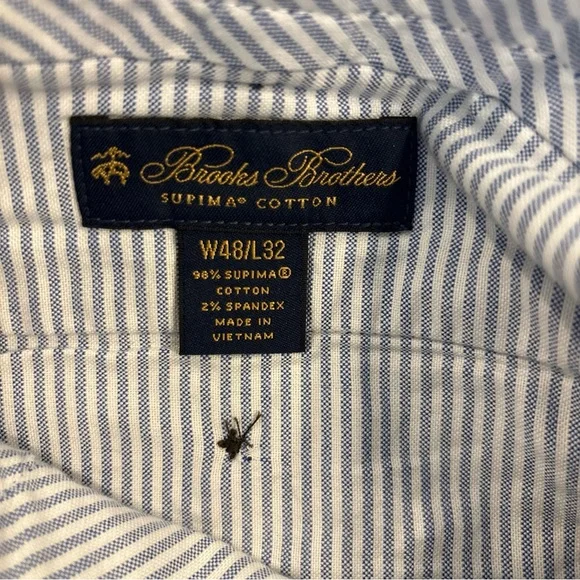 NWT Brooks Brothers PLAIN FRONT SUPIMA COTTON W48/L32